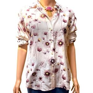 Equipment Floral Print Silk Button-Up Blouse SP NWT